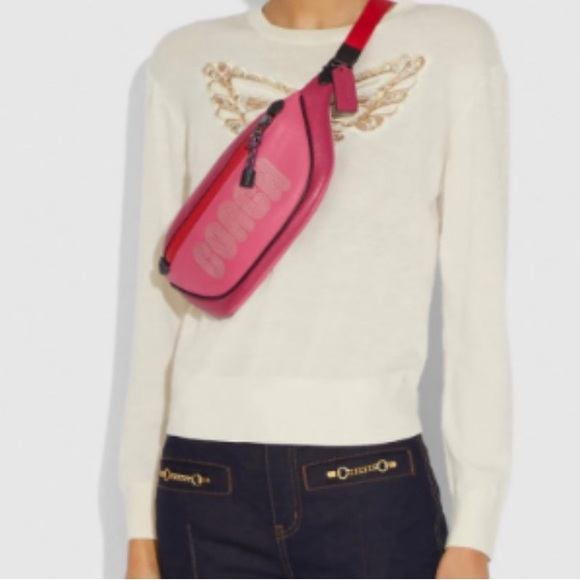 Coach Belt Bag/Fanny, Bright Cherry Multi/gunmetal EUC! *No handtag* - Picture 3 of 8